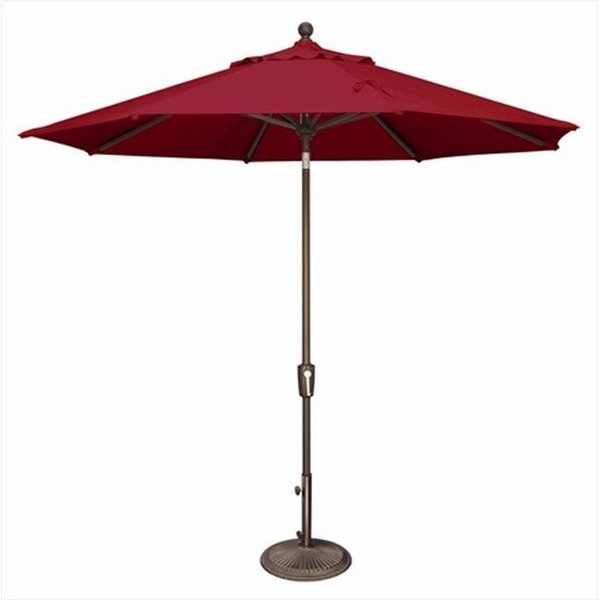 Simplyshade SimplyShade 9 ft. Octagon Push Button Tilt Market Umbrella  Really Red SSUM92-0900-D2412